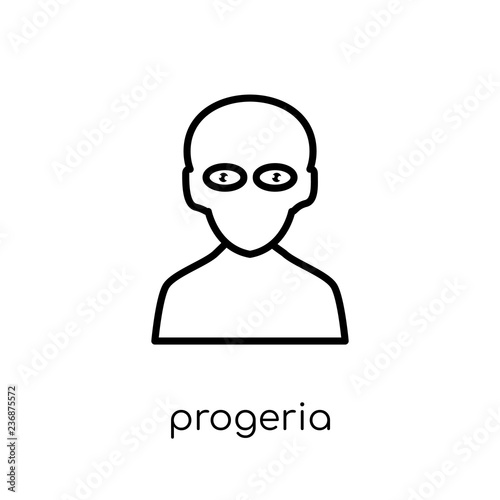 Progeria icon. Trendy modern flat linear vector Progeria icon on white background from thin line Diseases collection