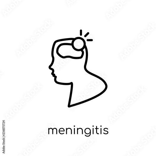 Meningitis icon. Trendy modern flat linear vector Meningitis icon on white background from thin line Diseases collection