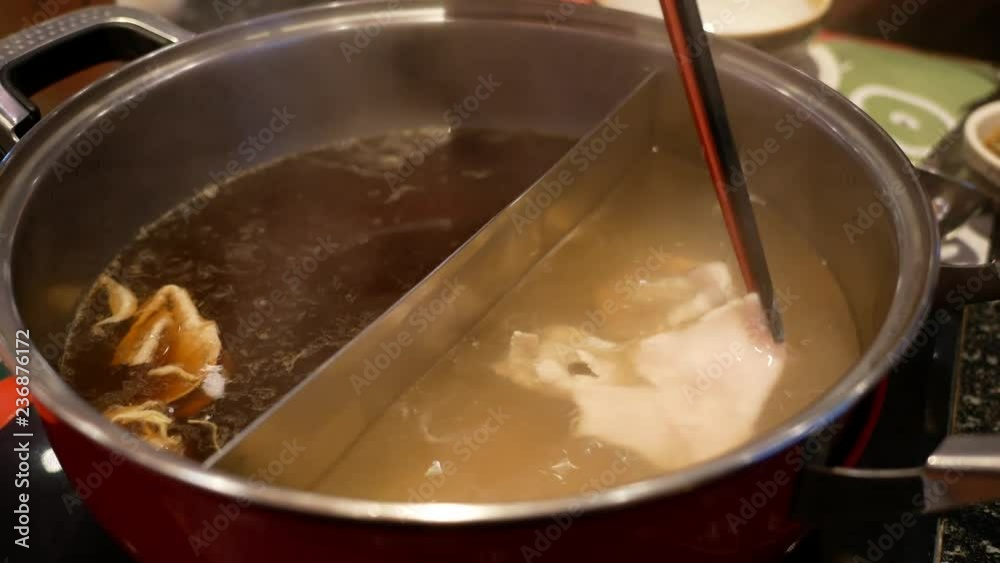 Close up Shabu suki hot pot. Close up Shabu suki hot pot.