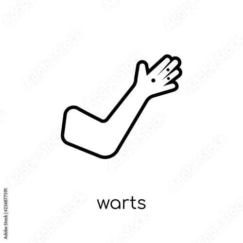 Warts icon. Trendy modern flat linear vector Warts icon on white background from thin line Diseases collection