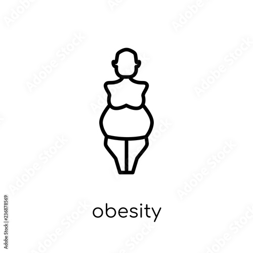 Obesity icon. Trendy modern flat linear vector Obesity icon on white background from thin line Diseases collection