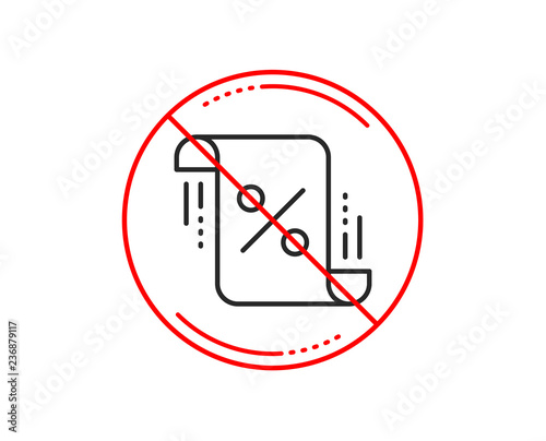 Wallpaper Mural No or stop sign. Loan percent line icon. Discount blueprint sign. Credit percentage symbol. Caution prohibited ban stop symbol. No  icon design.  Vector Torontodigital.ca