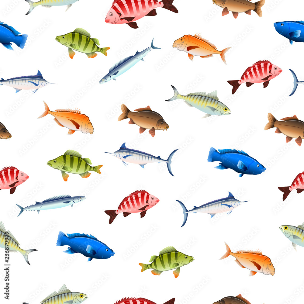 Colorful fish seamless pattern Colorful fish seamless pattern