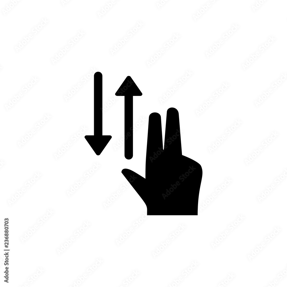 Hand, fingers, gesture, swipe, up, down icon. Element of hand icon for  mobile concept and web apps. Detailed Hand, fingers, gesture, swipe, up,  down icon can be used for web Stock Vector |