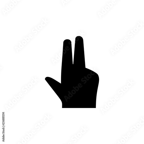 Hand, fingers, gesture, V sing icon. Element of hand icon for mobile concept and web apps. Detailed Hand, fingers, gesture, V sing icon can be used for web and mobile