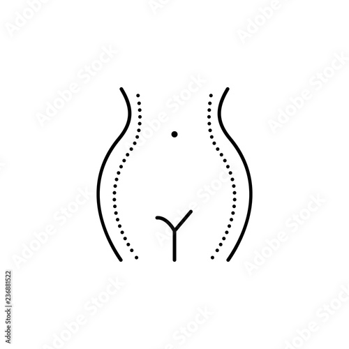 Abdominoplasty, woman icon. Element of anti aging outline icon for mobile concept and web apps. Thin line Abdominoplasty, woman icon can be used for web and mobile