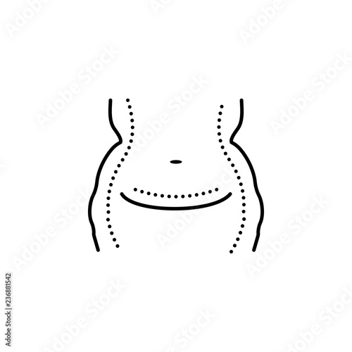 Abdominoplasty, woman icon. Element of anti aging outline icon for mobile concept and web apps. Thin line Abdominoplasty, woman icon can be used for web and mobile