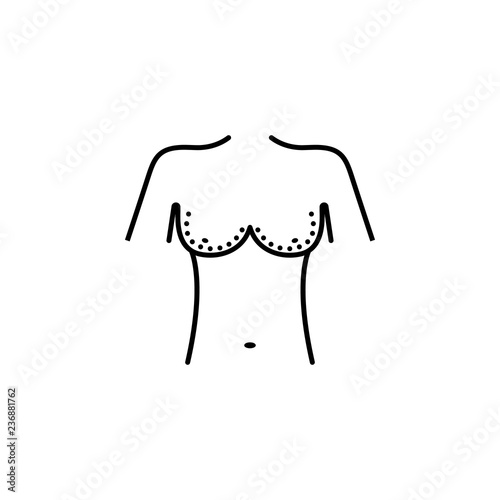 Breast lift, woman body icon. Element of anti aging outline icon for mobile concept and web apps. Thin line Breast lift, woman body icon can be used for web and mobile