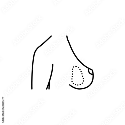 Breast enlargement, woman body icon. Element of anti aging outline icon for mobile concept and web app. Thin line Breast enlargement, woman body icon can be used for web and mobile