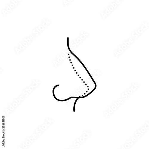 Rhinoplasty, nose curve icon. Element of anti aging outline icon for mobile concept and web apps. Thin line Rhinoplasty, nose curve icon can be used for web and mobile