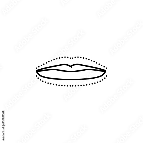 Lip augmentation icon. Element of anti aging outline icon for mobile concept and web apps. Thin line Lip augmentation icon can be used for web and mobile