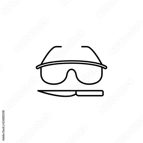 Glasses, surgery, knife icon. Element of anti aging outline icon for mobile concept and web apps. Thin line Glasses, surgery, knife icon can be used for web and mobile