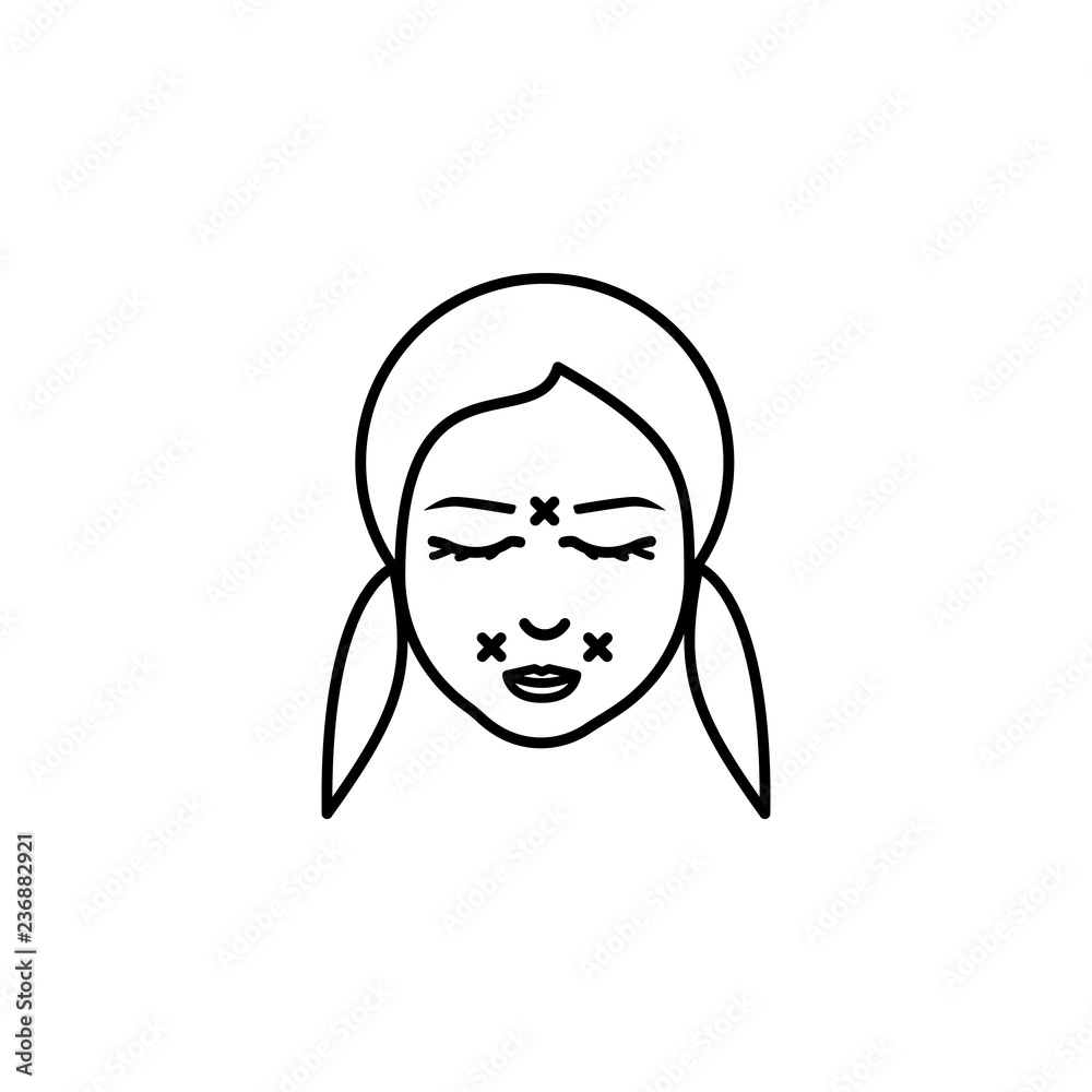 Woman, correction  wrinkle icon. Element of anti aging outline icon for mobile concept and web apps. Thin line Woman, correction  wrinkle icon can be used for web and mobile