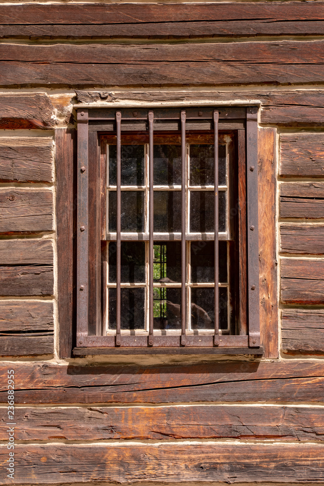 Old historic jail bars