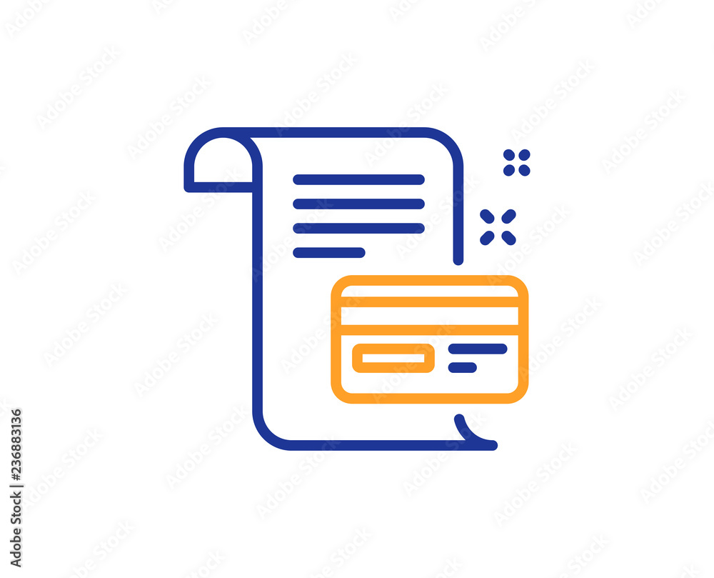 Payment credit card line icon. Money by mail sign. Agreement conditions symbol. Colorful outline concept. Blue and orange thin line color icon. Payment card Vector Payment credit card line icon. Money by mail sign. Agreement conditions symbol. Colorful outline concept. Blue and orange thin line color icon. Payment card Vector