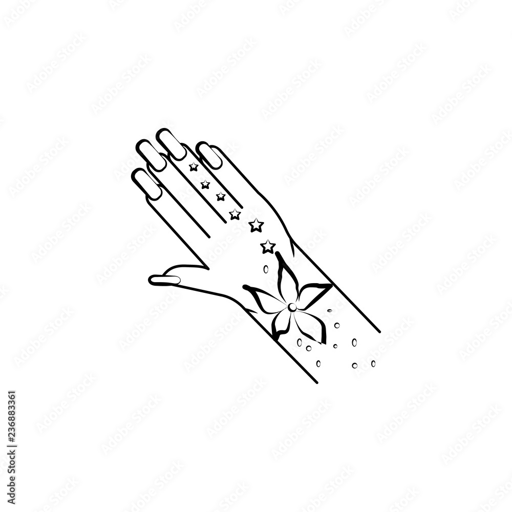Woman hand, tattoo icon. Element of anti aging outline icon for mobile  concept and web apps. Thin line Woman hand, tattoo icon can be used for web  and mobile Stock Vector |