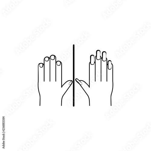 Nail tips, hand icon. Element of anti aging outline icon for mobile concept and web apps. Thin line Nail tips, hand icon can be used for web and mobile