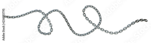 Curved steel chain 3D photo