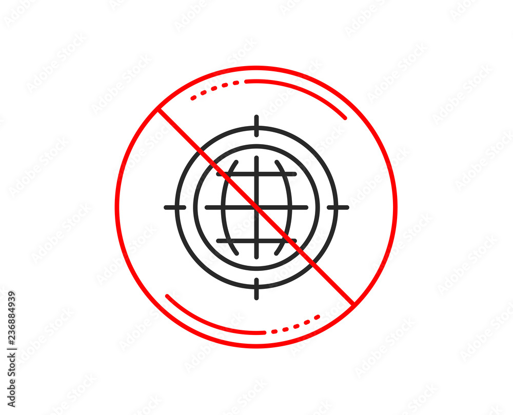 No or stop sign. Seo target line icon. Search engine optimization sign. Internet symbol. Caution prohibited ban stop symbol. No icon design. Vector No or stop sign. Seo target line icon. Search engine optimization sign. Internet symbol. Caution prohibited ban stop symbol. No icon design. Vector