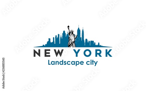 new york modern city landscape skyline logo design inspiration