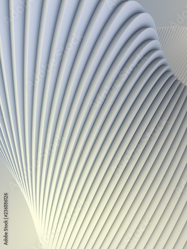 Fototapeta Naklejka Na Ścianę i Meble -  White stripe pattern futuristic background. 3d render illustration