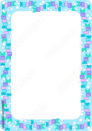 Deco geometric fish border