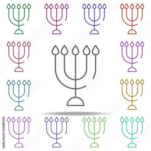Big Menorah icon. Elements of hannukah in multi color style icons. Simple icon for websites, web design, mobile app, info graphics