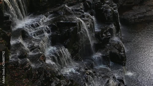 Cascade of The Falls of Clyde on the River Clyde near New Lanark, South Lanarkshire, Scotland.  photo