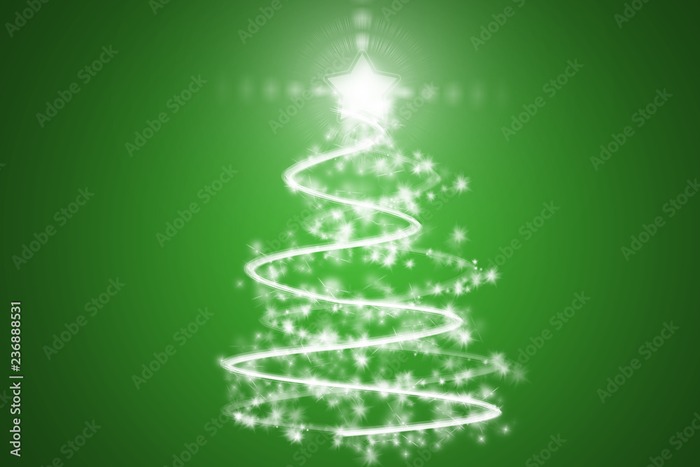 Pino de navidad hecho de luces sobre fondo verde. Stock Illustration |  Adobe Stock
