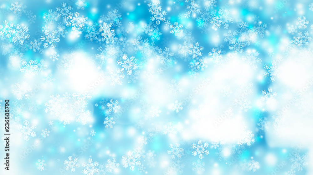 white bokeh blur background / Circle light on blue background / abstract light background white bokeh blur background / Circle light on blue background / abstract light background