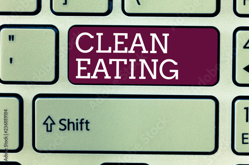 Wallpaper Mural Word writing text Clean Eating. Business concept for Practice of eating only foods that are whole and not processed. Torontodigital.ca