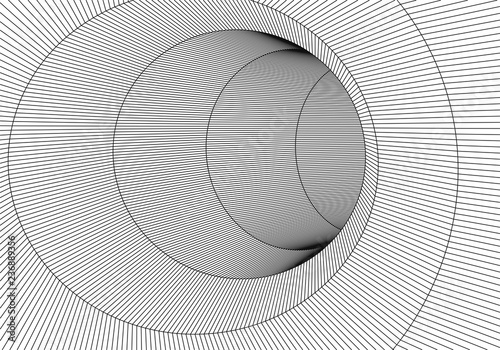 Tunnel or wormhole. Digital 3d wireframe tunnel. 3D tunnel grid. Network cyber technology. Surrealism. Background abstract vector image