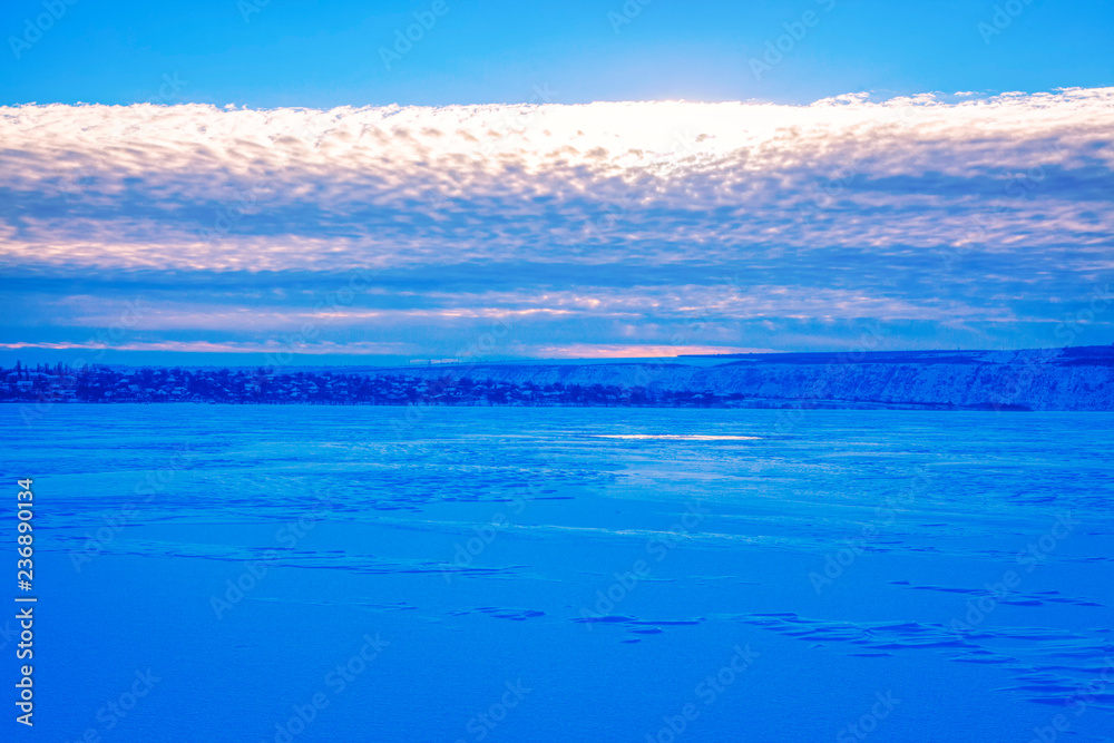 blue winter landscape