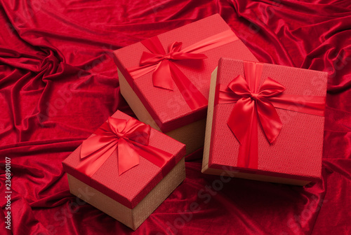 Red gift box for christmas or Valentines Day