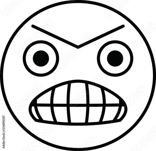 Funny cute emoticon outline
