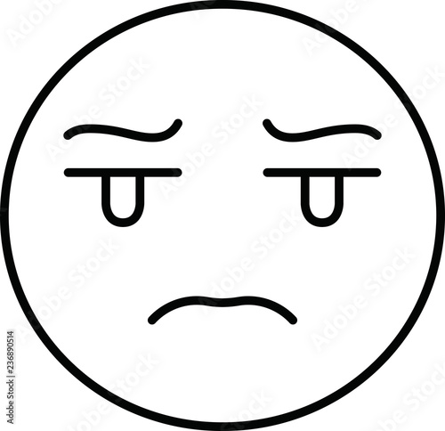 Funny cute emoticon outline