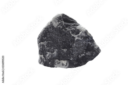Black stone on white background