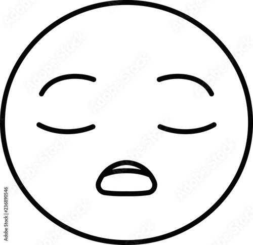 Funny cute emoticon outline