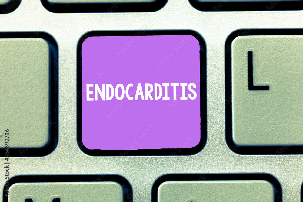 Word writing text Endocarditis. Business concept for Serious infection and swelling of the inner layer of the heart. Word writing text Endocarditis. Business concept for Serious infection and swelling of the inner layer of the heart.