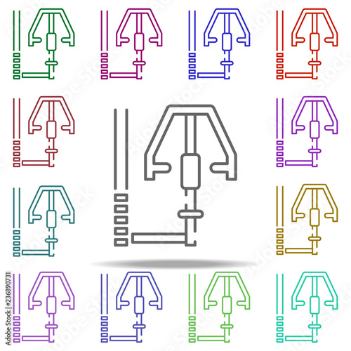 chest, press icon. Elements of gym in multi color style icons. Simple icon for websites, web design, mobile app, info graphics