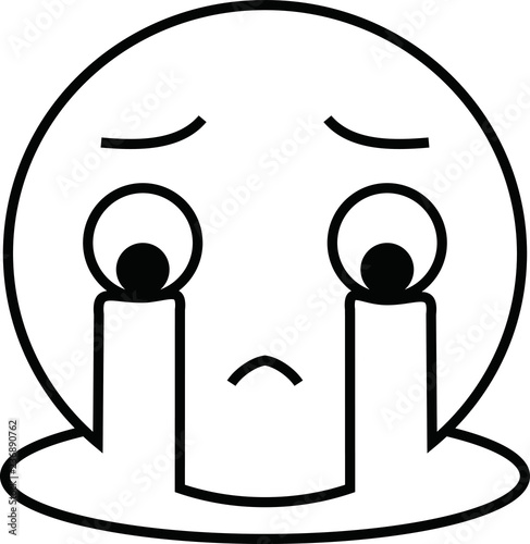 Funny cute emoticon outline