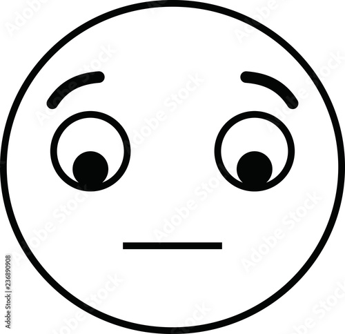 Funny cute emoticon outline