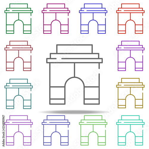 Indian arch icon. Elements of India in multi color style icons. Simple icon for websites, web design, mobile app, info graphics