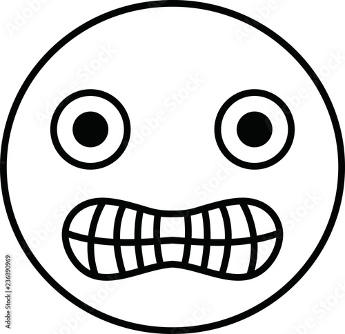 Funny cute emoticon outline