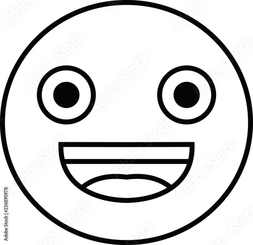 Funny cute emoticon outline