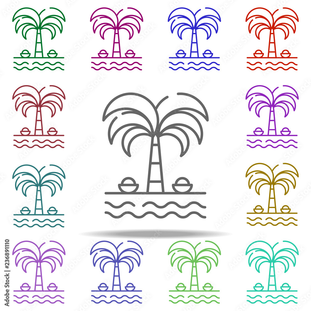 Naklejka premium Indian palm tree icon. Elements of India in multi color style icons. Simple icon for websites, web design, mobile app, info graphics