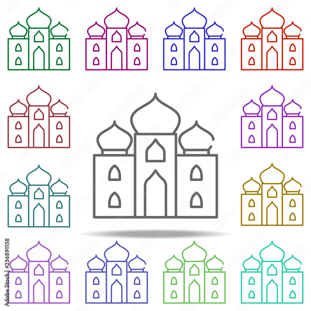 Indian taj mahal icon. Elements of India in multi color style icons. Simple icon for websites, web design, mobile app, info graphics Indian taj mahal icon. Elements of India in multi color style icons. Simple icon for websites, web design, mobile app, info graphics