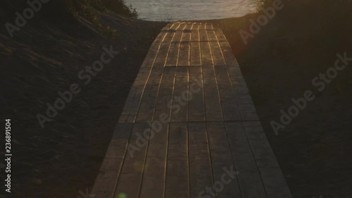 Wooden walkway to the beach