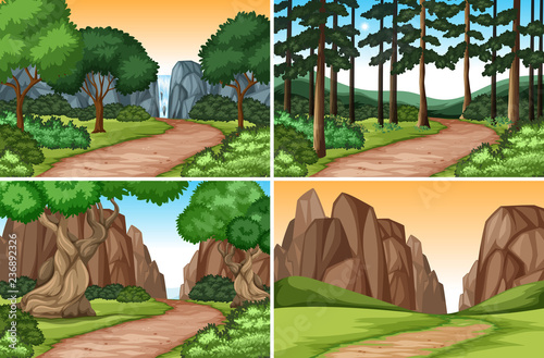 Set of nature landscape