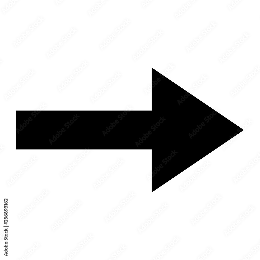 Icon black right arrow on a white background Icon black right arrow on a white background